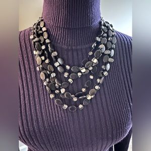 Layered, smooth stone/bead necklace